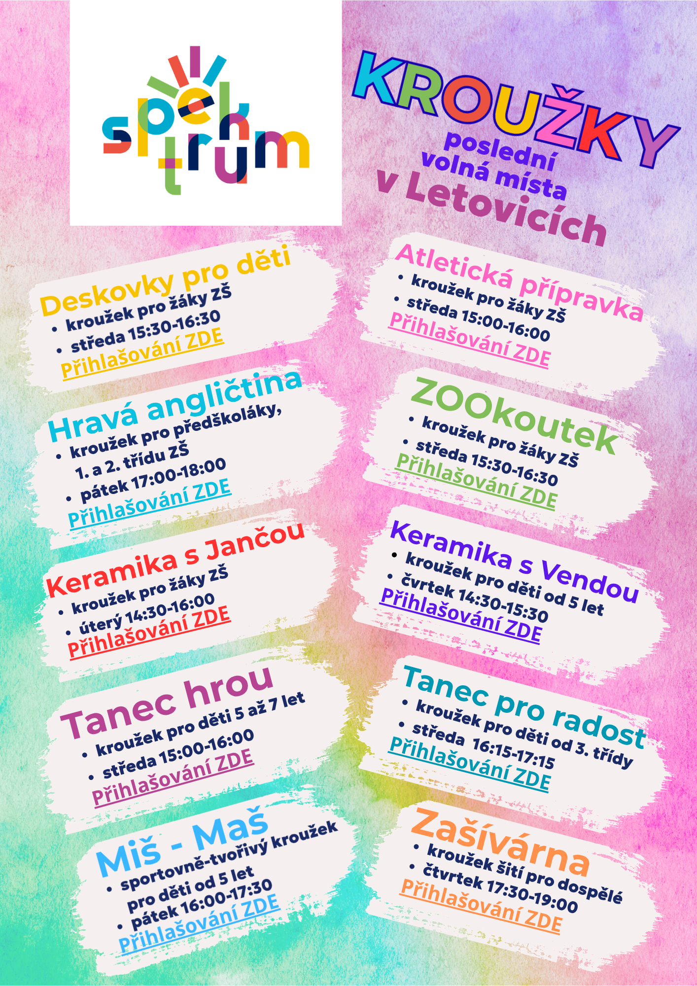 Kroužky v Letovicích – klikací plakát